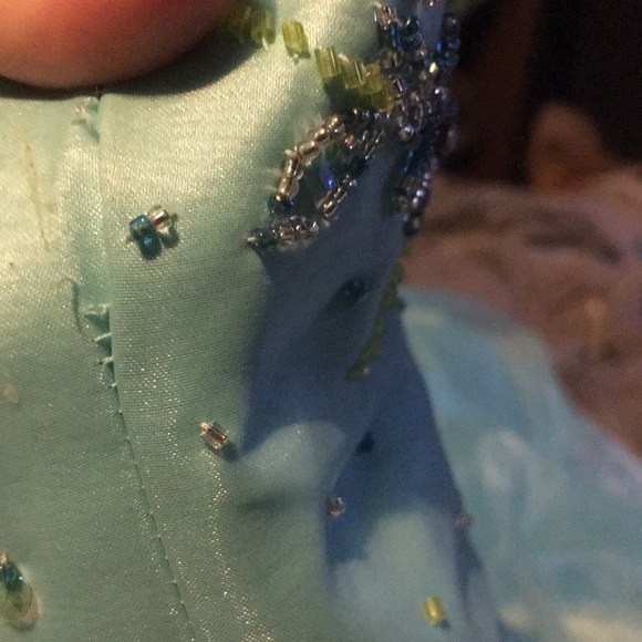 Alfred Angelo Hand Painted Glass Beaded Prom Gown - Picture 6 of 8